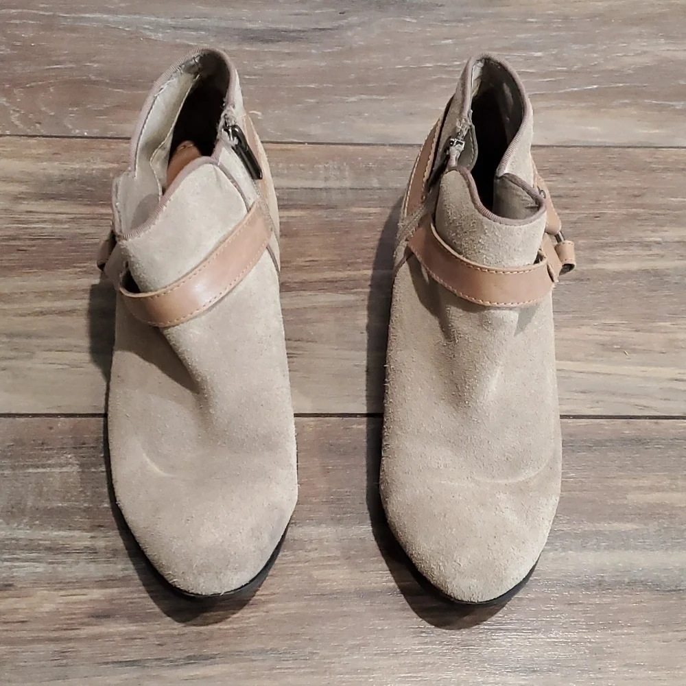 Sam Edelman Women Phoenix Suede ankle zip shoes boots sz 8.5M